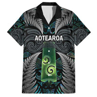 Personalised New Zealand Toki Hawaiian Shirt Silver Fern Mix Aotearoa Maori Pattern LT14 Black - Polynesian Pride