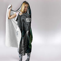 Personalised New Zealand Toki Hooded Blanket Silver Fern Mix Aotearoa Maori Pattern LT14 - Polynesian Pride