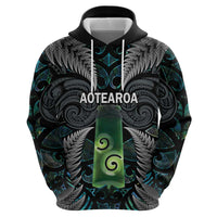 Personalised New Zealand Toki Hoodie Silver Fern Mix Aotearoa Maori Pattern