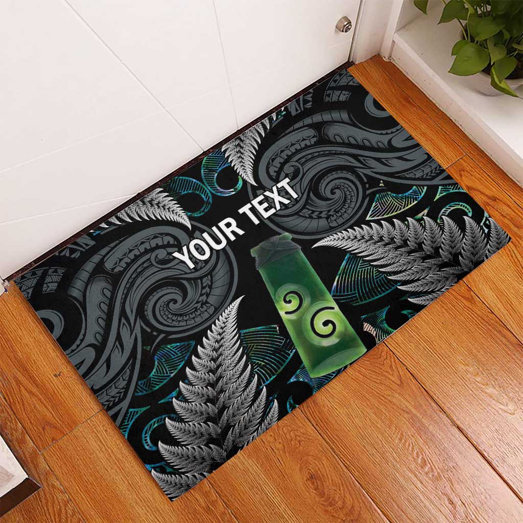 Personalised New Zealand Toki Rubber Doormat Silver Fern Mix Aotearoa Maori Pattern LT14 - Polynesian Pride