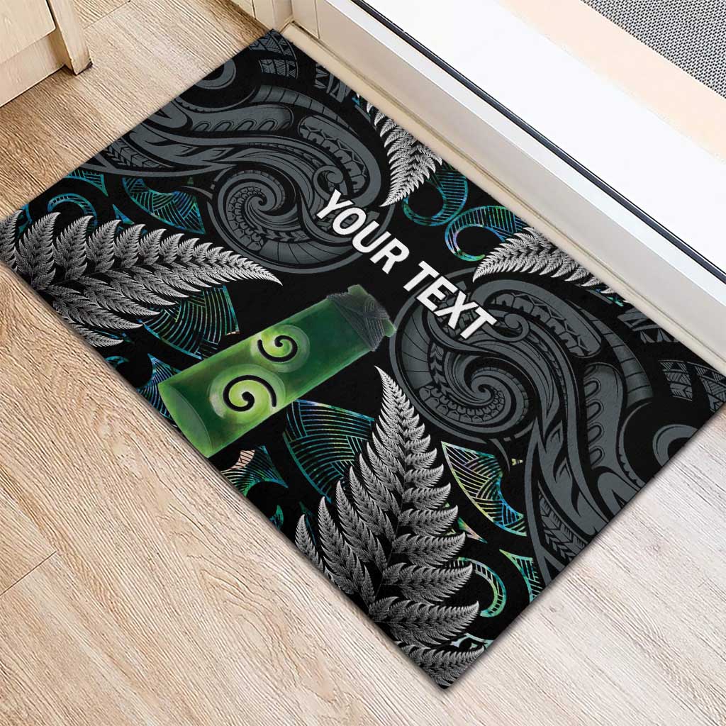 Personalised New Zealand Toki Rubber Doormat Silver Fern Mix Aotearoa Maori Pattern LT14 - Polynesian Pride