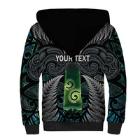 Personalised New Zealand Toki Sherpa Hoodie Silver Fern Mix Aotearoa Maori Pattern LT14 - Polynesian Pride
