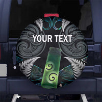 Personalised New Zealand Toki Spare Tire Cover Silver Fern Mix Aotearoa Maori Pattern LT14 - Polynesian Pride