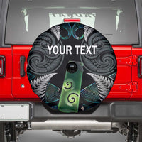 Personalised New Zealand Toki Spare Tire Cover Silver Fern Mix Aotearoa Maori Pattern LT14 - Polynesian Pride
