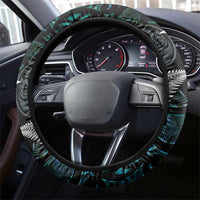 New Zealand Toki Steering Wheel Cover Silver Fern Mix Aotearoa Maori Pattern LT14 - Polynesian Pride