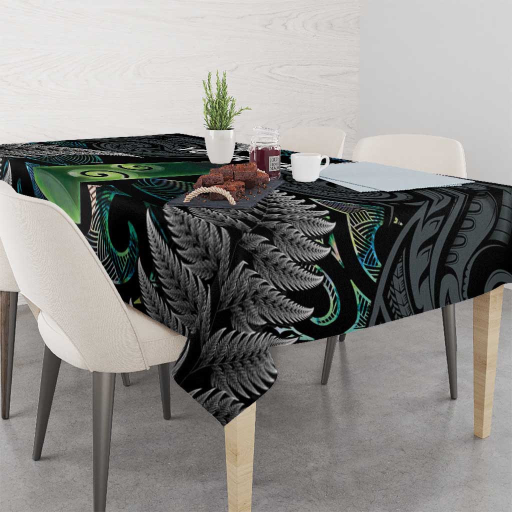 Personalised New Zealand Toki Tablecloth Silver Fern Mix Aotearoa Maori Pattern LT14 - Polynesian Pride