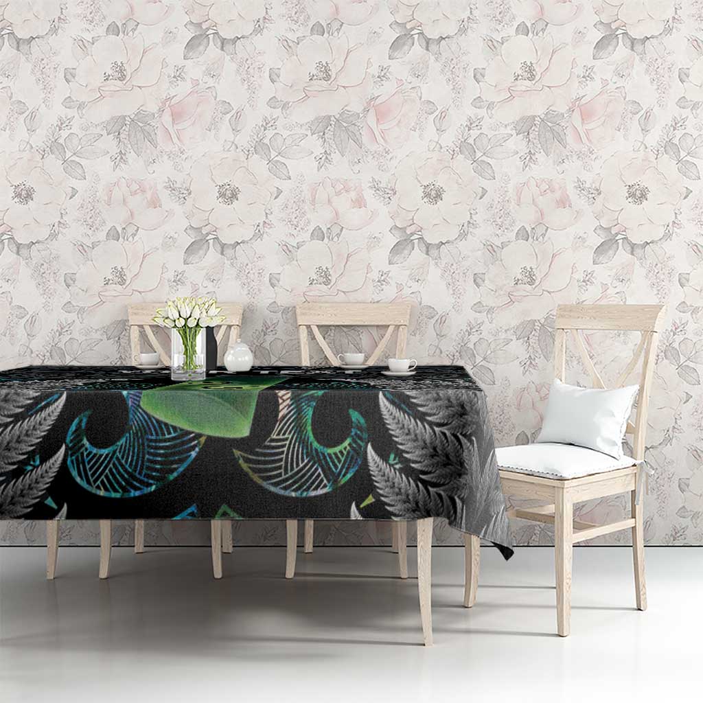 Personalised New Zealand Toki Tablecloth Silver Fern Mix Aotearoa Maori Pattern LT14 - Polynesian Pride