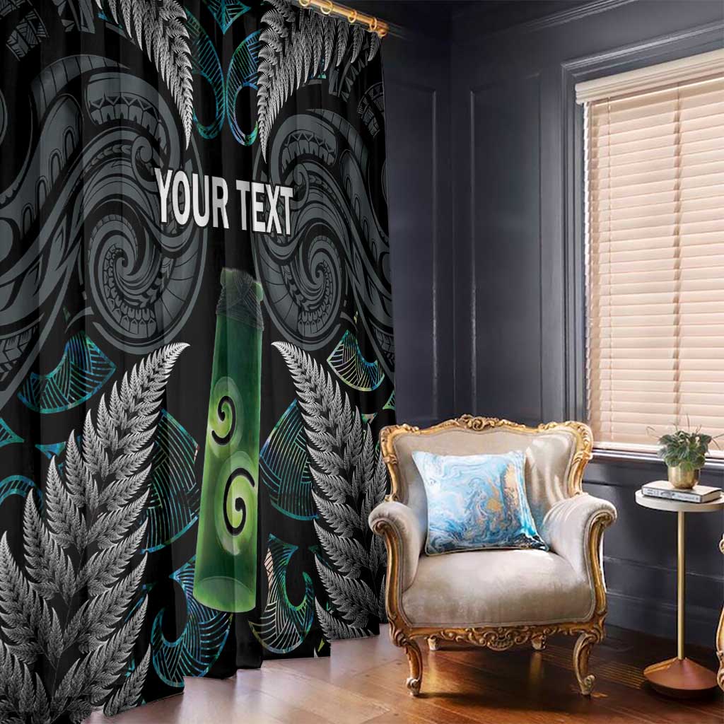 Personalised New Zealand Toki Window Curtain Silver Fern Mix Aotearoa Maori Pattern LT14 - Polynesian Pride