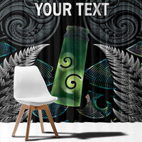 Personalised New Zealand Toki Window Curtain Silver Fern Mix Aotearoa Maori Pattern LT14 - Polynesian Pride