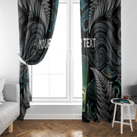 Personalised New Zealand Toki Window Curtain Silver Fern Mix Aotearoa Maori Pattern LT14 - Polynesian Pride