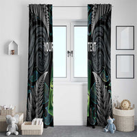Personalised New Zealand Toki Window Curtain Silver Fern Mix Aotearoa Maori Pattern LT14 - Polynesian Pride