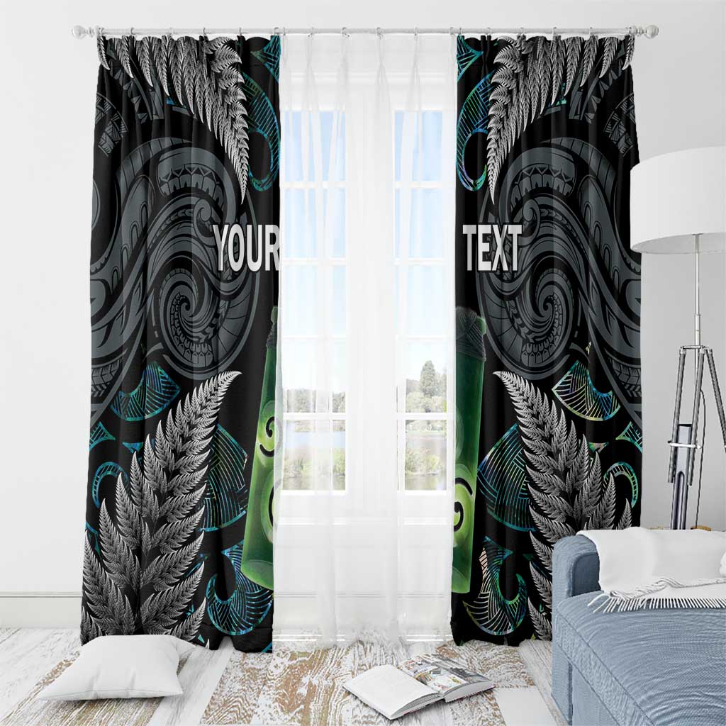 Personalised New Zealand Toki Window Curtain Silver Fern Mix Aotearoa Maori Pattern LT14 - Polynesian Pride