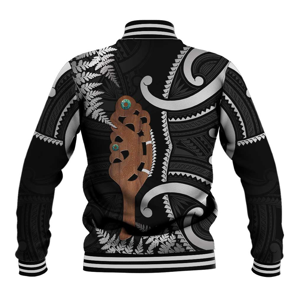 New Zealand Maripi Baseball Jacket Silver Fern Mix Aotearoa Maori Pattern LT14 - Polynesian Pride