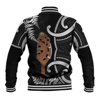 New Zealand Maripi Baseball Jacket Silver Fern Mix Aotearoa Maori Pattern LT14 - Polynesian Pride