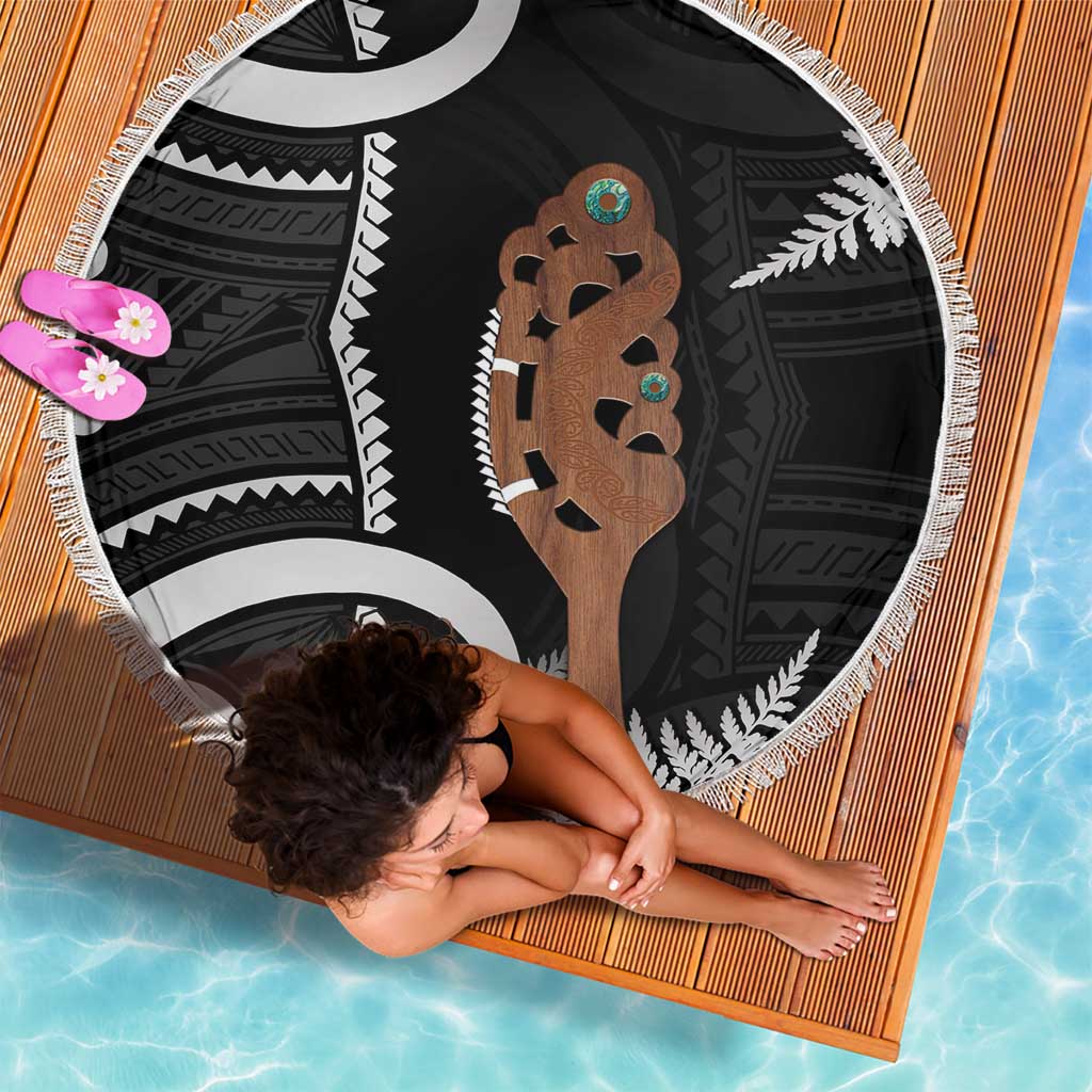 New Zealand Maripi Beach Blanket Silver Fern Mix Aotearoa Maori Pattern LT14 - Polynesian Pride