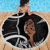 New Zealand Maripi Beach Blanket Silver Fern Mix Aotearoa Maori Pattern LT14 - Polynesian Pride