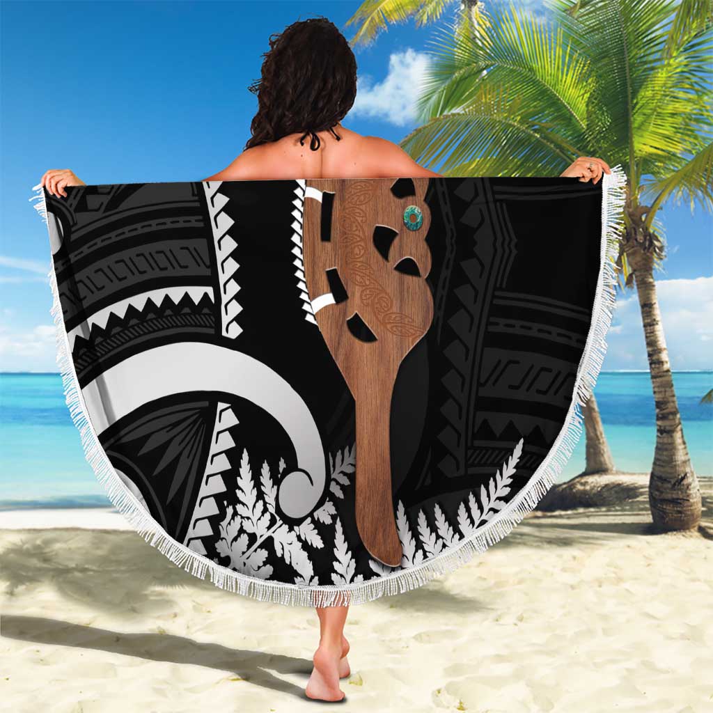 New Zealand Maripi Beach Blanket Silver Fern Mix Aotearoa Maori Pattern LT14 - Polynesian Pride