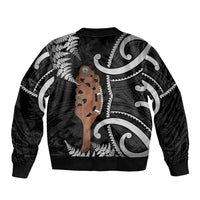 New Zealand Maripi Bomber Jacket Silver Fern Mix Aotearoa Maori Pattern LT14 - Polynesian Pride