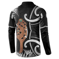 New Zealand Maripi Button Sweatshirt Silver Fern Mix Aotearoa Maori Pattern LT14 - Polynesian Pride