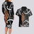 New Zealand Maripi Couples Matching Long Sleeve Bodycon Dress and Hawaiian Shirt Silver Fern Mix Aotearoa Maori Pattern