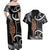 New Zealand Maripi Couples Matching Off Shoulder Maxi Dress and Hawaiian Shirt Silver Fern Mix Aotearoa Maori Pattern