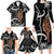 New Zealand Maripi Family Matching Long Sleeve Bodycon Dress and Hawaiian Shirt Silver Fern Mix Aotearoa Maori Pattern