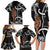 New Zealand Maripi Family Matching Long Sleeve Bodycon Dress and Hawaiian Shirt Silver Fern Mix Aotearoa Maori Pattern