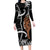 New Zealand Maripi Family Matching Long Sleeve Bodycon Dress and Hawaiian Shirt Silver Fern Mix Aotearoa Maori Pattern