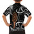 New Zealand Maripi Family Matching Off The Shoulder Long Sleeve Dress and Hawaiian Shirt Silver Fern Mix Aotearoa Maori Pattern