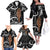 New Zealand Maripi Family Matching Off The Shoulder Long Sleeve Dress and Hawaiian Shirt Silver Fern Mix Aotearoa Maori Pattern