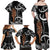 New Zealand Maripi Family Matching Off Shoulder Maxi Dress and Hawaiian Shirt Silver Fern Mix Aotearoa Maori Pattern