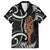 New Zealand Maripi Family Matching Off Shoulder Maxi Dress and Hawaiian Shirt Silver Fern Mix Aotearoa Maori Pattern