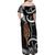 New Zealand Maripi Family Matching Off Shoulder Maxi Dress and Hawaiian Shirt Silver Fern Mix Aotearoa Maori Pattern