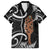 New Zealand Maripi Family Matching Off Shoulder Short Dress and Hawaiian Shirt Silver Fern Mix Aotearoa Maori Pattern