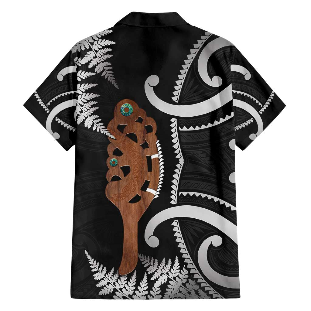 New Zealand Maripi Family Matching Off Shoulder Short Dress and Hawaiian Shirt Silver Fern Mix Aotearoa Maori Pattern