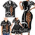 New Zealand Maripi Family Matching Short Sleeve Bodycon Dress and Hawaiian Shirt Silver Fern Mix Aotearoa Maori Pattern