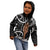 New Zealand Maripi Kid Hoodie Silver Fern Mix Aotearoa Maori Pattern