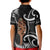 New Zealand Maripi Kid Polo Shirt Silver Fern Mix Aotearoa Maori Pattern