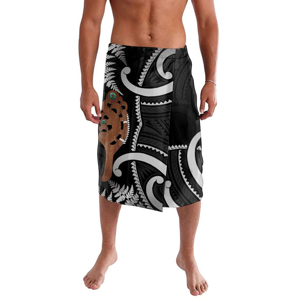 New Zealand Maripi Lavalava Silver Fern Mix Aotearoa Maori Pattern LT14 Black - Polynesian Pride