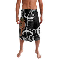 New Zealand Maripi Lavalava Silver Fern Mix Aotearoa Maori Pattern LT14 Black - Polynesian Pride