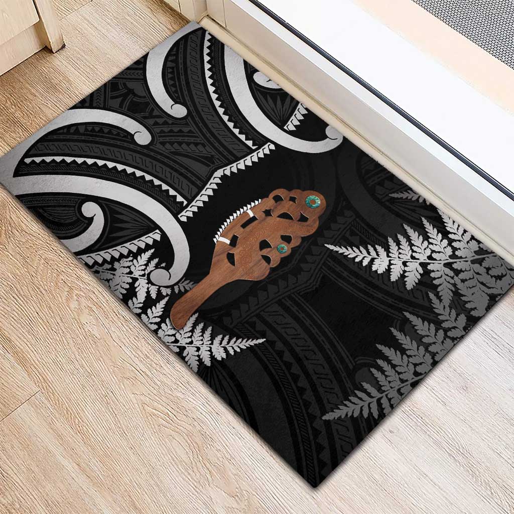 New Zealand Maripi Rubber Doormat Silver Fern Mix Aotearoa Maori Pattern LT14 - Polynesian Pride