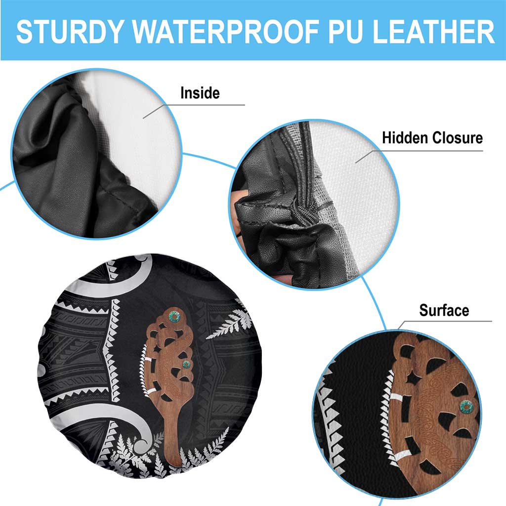 New Zealand Maripi Spare Tire Cover Silver Fern Mix Aotearoa Maori Pattern LT14 - Polynesian Pride