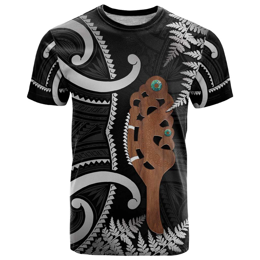 New Zealand Maripi T Shirt Silver Fern Mix Aotearoa Maori Pattern