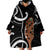 New Zealand Maripi Wearable Blanket Hoodie Silver Fern Mix Aotearoa Maori Pattern