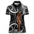 New Zealand Maripi Women Polo Shirt Silver Fern Mix Aotearoa Maori Pattern