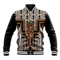 New Zealand Baseball Jacket Maori Maripi Knife With Poutama Art LT14 Unisex Brown - Polynesian Pride
