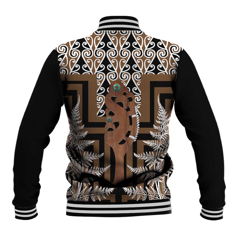 New Zealand Baseball Jacket Maori Maripi Knife With Poutama Art LT14 - Polynesian Pride
