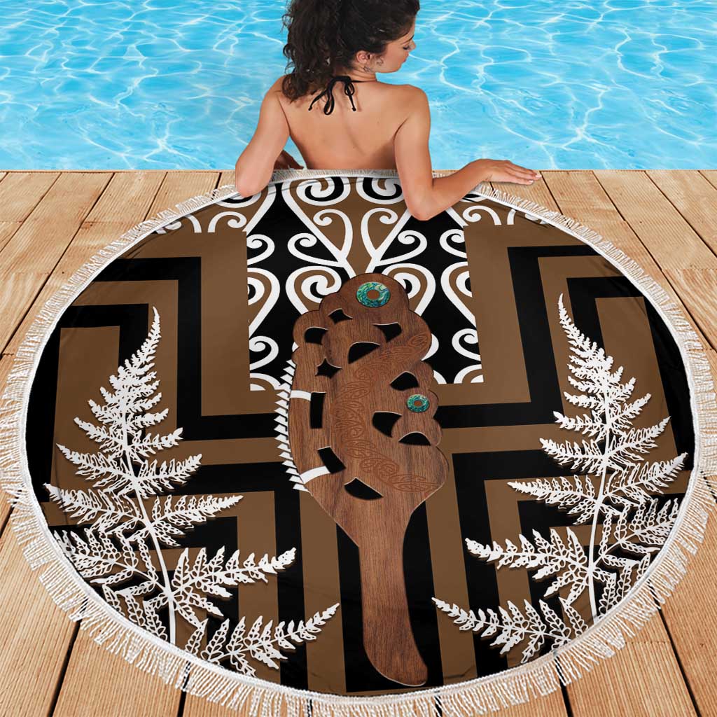New Zealand Beach Blanket Maori Maripi Knife With Poutama Art LT14 - Polynesian Pride