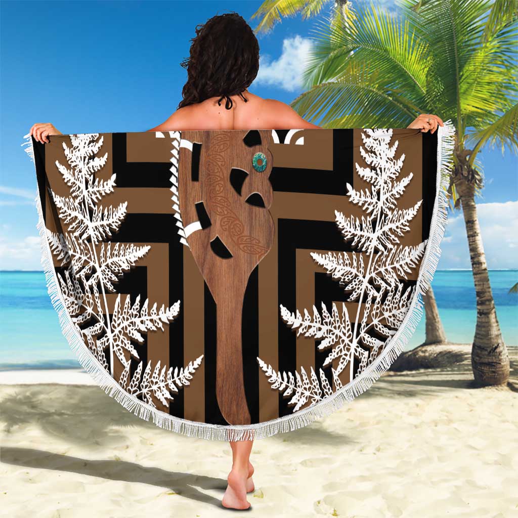 New Zealand Beach Blanket Maori Maripi Knife With Poutama Art LT14 - Polynesian Pride