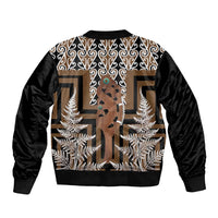 New Zealand Bomber Jacket Maori Maripi Knife With Poutama Art LT14 - Polynesian Pride